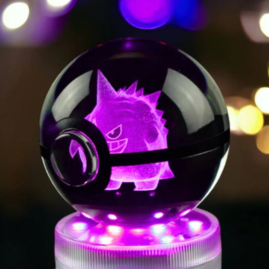 Gastly Humidifier - 3D printed luminous Pokémon humidifier with advanced mist emission, UV disinfection, and blue purple ambient night light glow.