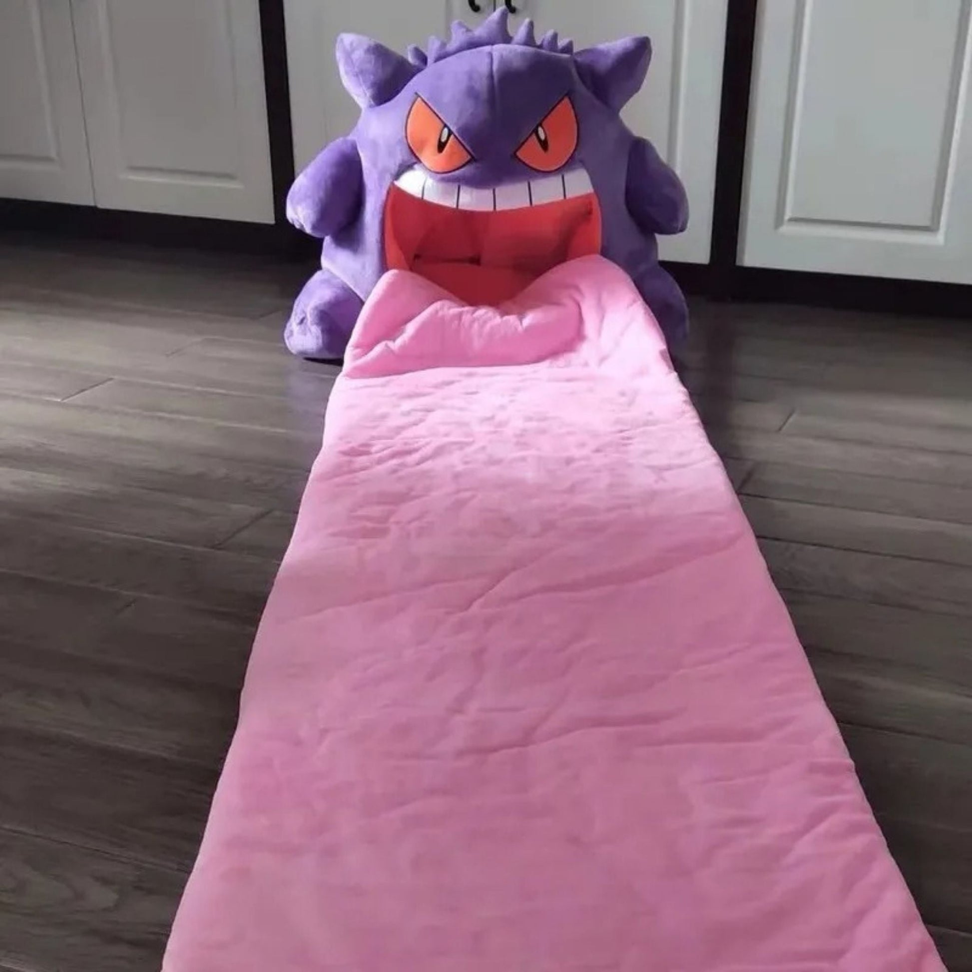 Tongue Laid Out - Gengar Tongue Pillow Blanket Sleeping Pod For Afternoon Naps. Portable design for travel, work and on the go napping. Perfect gift for Pokémon fans.