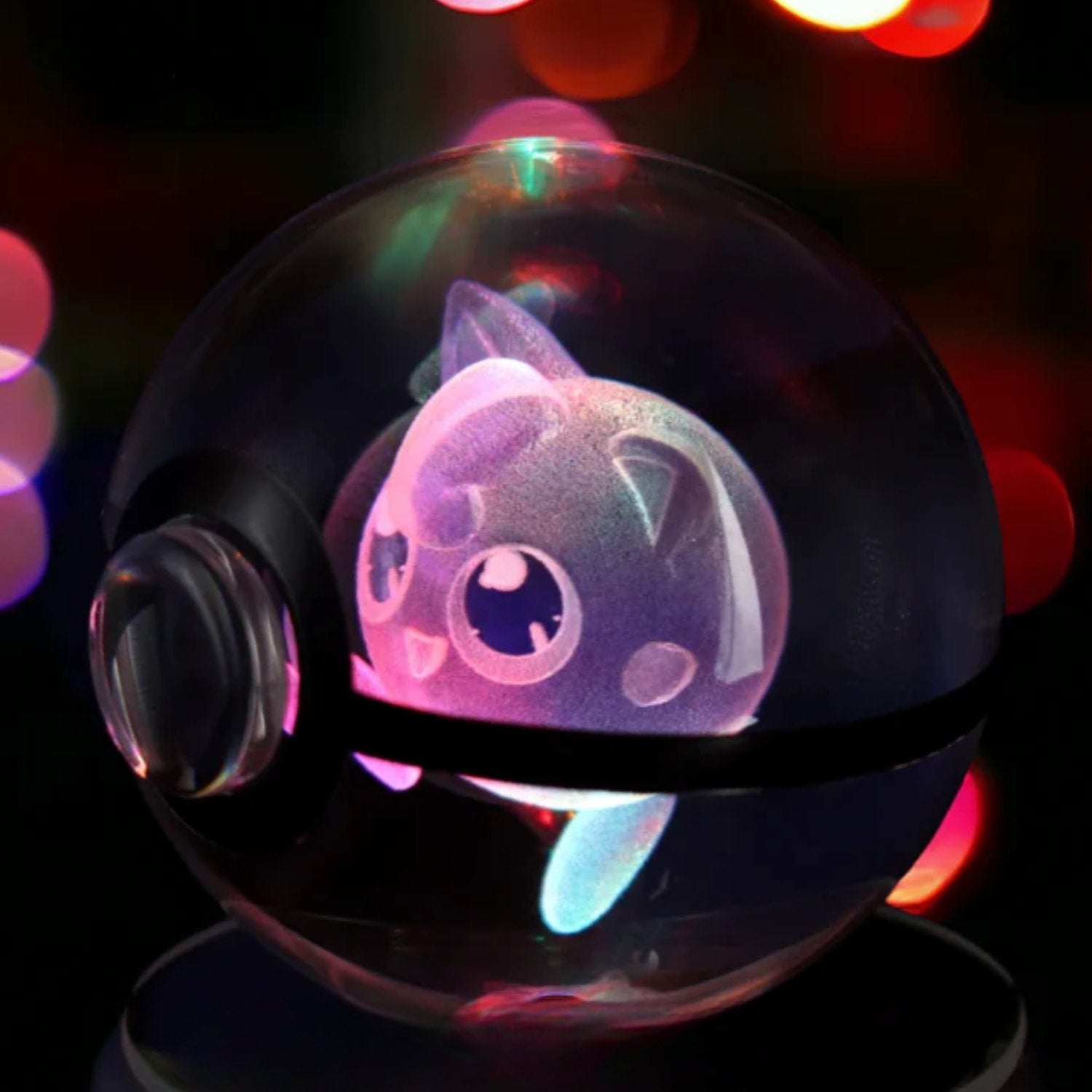 Gastly Humidifier - 3D printed luminous Pokémon humidifier with advanced mist emission, UV disinfection, and blue purple ambient night light glow.